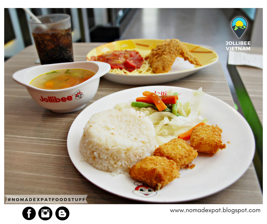 NomadExpatBlog's tweet photo. Have you tried #JollibeeVietnam's #FishNugget #Rice with #Vietnamese #ChickenSoup? 🍗 #Jollibee #ChickenJoy #NomadExpat #NomadExpatBlogspot #NomadExpatFoodstuff #DigitalNomad #ExpatLifestyle #Blogger https://t.co/rPIXdhUiJm