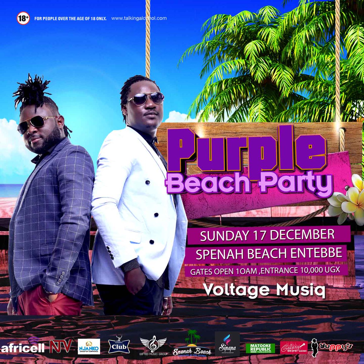 DouglasLwangaUg's tweet photo. I def be waiting for you along with the @africellUG tripple bundle ambasador @SheilahGashumba joined by voltagemusic and @eddiewizzyo #PurpleParty Sun 17 Dec, Spenah Beach Entebbe.powered by  @africellUG @ClubPilsener @GalaxyFMUg @ntvuganda https://t.co/ow9A6rrJml