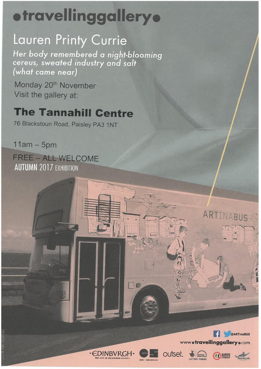 TannahillCentre's tweet photo. Please Share. We have the Traveling Gallery @ARTinaBUS  outside the Centre tomorrow. Come along and get some inspiratiin for our up and coming #Paisley2021  arts festival. https://t.co/7SRoCcL1MX