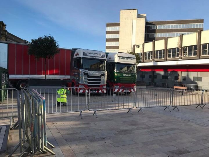 burnleycouk's tweet photo. A huge thank you to @FaganWhalley for supplying the trucks for today's Christmas lights switch on stage #support #BrilliantBurnley business ❤️ https://t.co/VeFiwauqj7