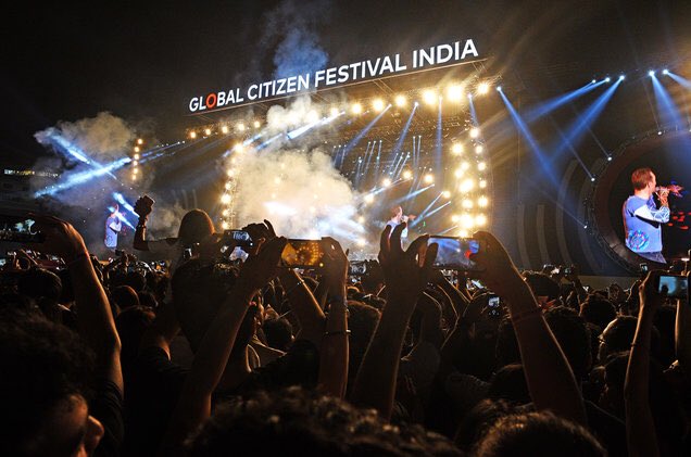 ColdplayMN's tweet photo. Coldplay performed for the first time in Mumbai, India as part of Global Citizen Festival on 1 years ago today. 🇮🇳 

#GlobalCitizen 
#GlobalCitizenIndia https://t.co/3xdQ2iEKWU