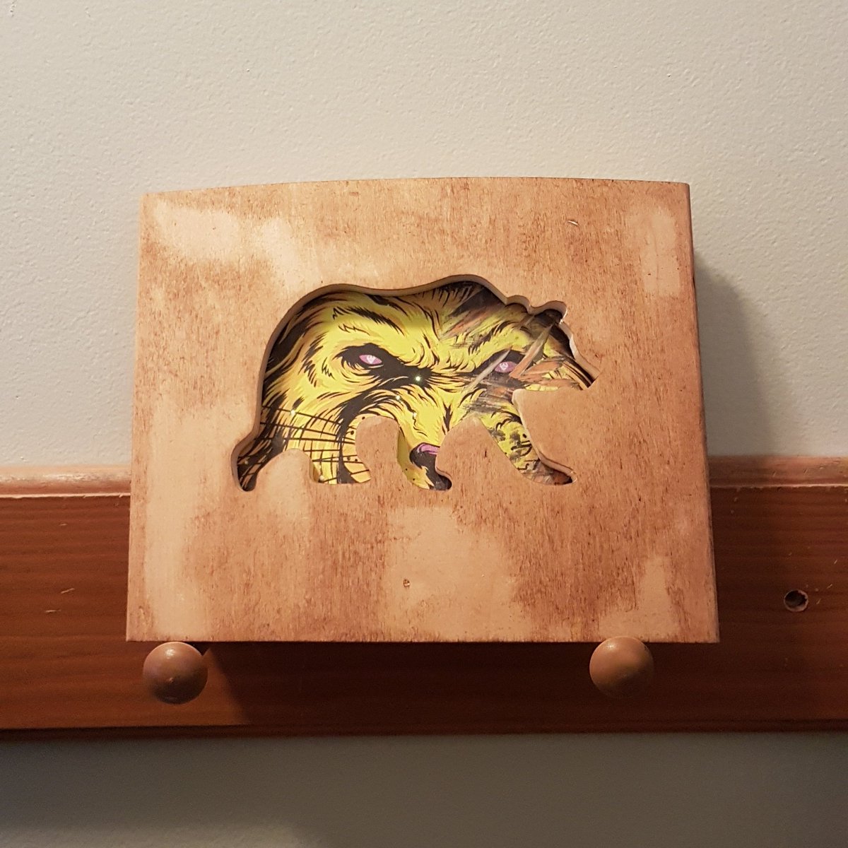 Recently I made this Bear silhouette out of two Skateboards sandwiched together. #recycledskateboards #flatbrokedesigns