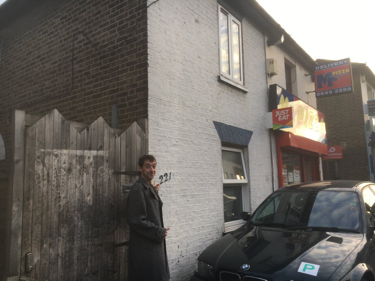 Living a Boy’s Adventure Tale outside  a-Ha’s old flat next to Mr Pizza in Sydenham...