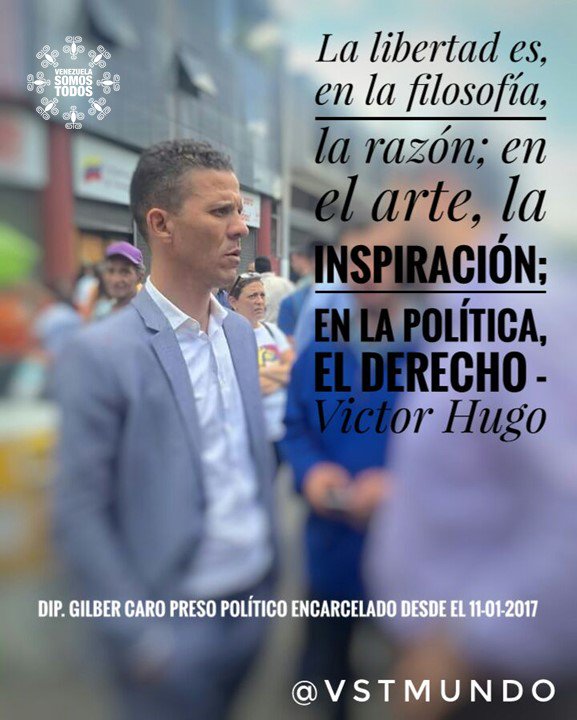 LiderHumano's tweet photo. Hacemos responsable al régimen por la vida y la salud de nuestro hermano el diputado @gilbercaro quien lleva más de 10 meses secuestrado por la dictadura. 
@LiberenAGilber https://t.co/3AumMMI16F
