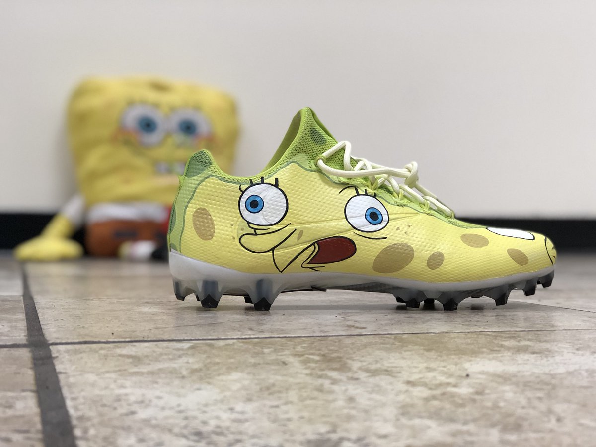 lol spongebob themed cleats for the 