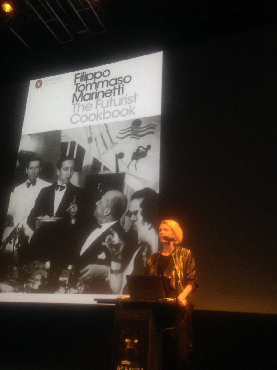 wmmna's tweet photo. The Futurist Cookbook!@emiliebaltz talking lickable orchestra, pasta making us slow and i need this book #doclab17 https://t.co/HKbnqAlmwl