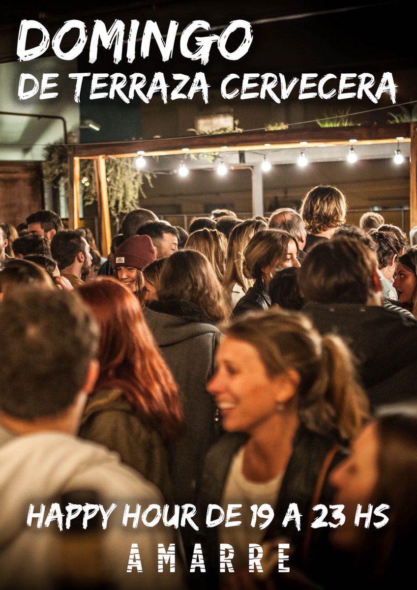 AmarreBar's tweet photo. 🔜🔜Festejamos el finde largo a lo grande!! 💃🍺🍸
👉 Domingo de TERRAZA CERVEZERA 🍻😜 Happy hour de 19 a 23hs 🍺
#amarrebardecervezas https://t.co/b4V2yZMJ5A