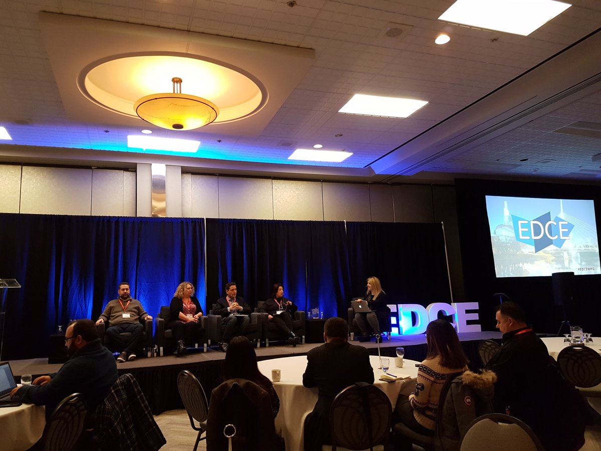 ElaineJHeng's tweet photo. RT DerekEarl: Great discussion underway on entrepreneurship. "Stay focused on the problem and seek help from the community. No one can help better than other founders." #EDCEWPG WTCWinnipeg MarietteMulaire https://t.co/V1oJLA5huE oscarjofre