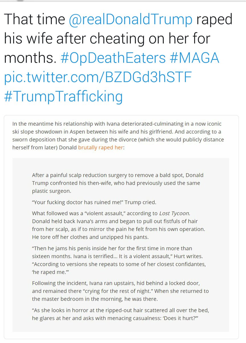 TMDILL1's tweet photo. @IvankaTrump Get a grip Ivanka. Your Dad raped your mother, raped a child, and assaulted women. You stand by and have done nothing to speak up for women. #IvankaFail #complicit #SexualPredatorTrump #TrumpAssaultsWomen https://t.co/Jx8tBldTCF