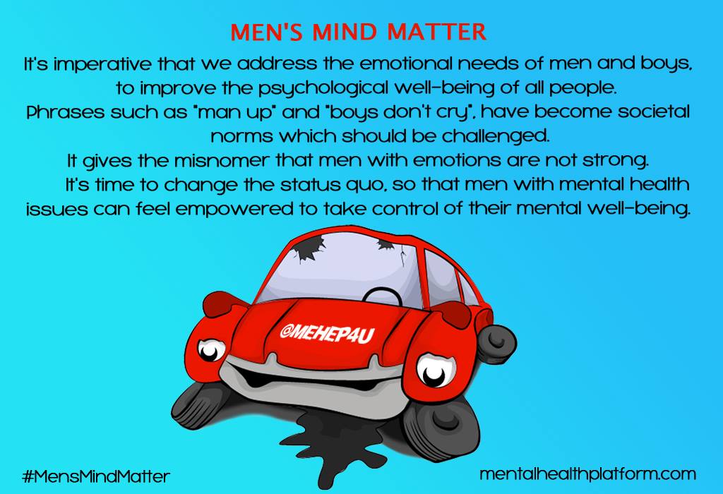 Phrases such as: "man up" &amp; "boys don't cry", have become societal norms that should be challenged. It's time to change the status quo so that #men with #mentalhealth issues, can feel empowered to take control of their mental wellbeing. #InternationalMensDay #MentalIllness