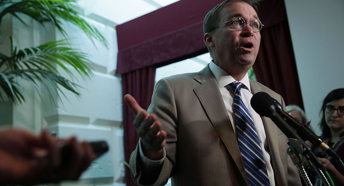 politico's tweet image. Mulvaney: White House ‘OK’ pulling individual mandate repeal from tax bill politi.co/2hDcOvi