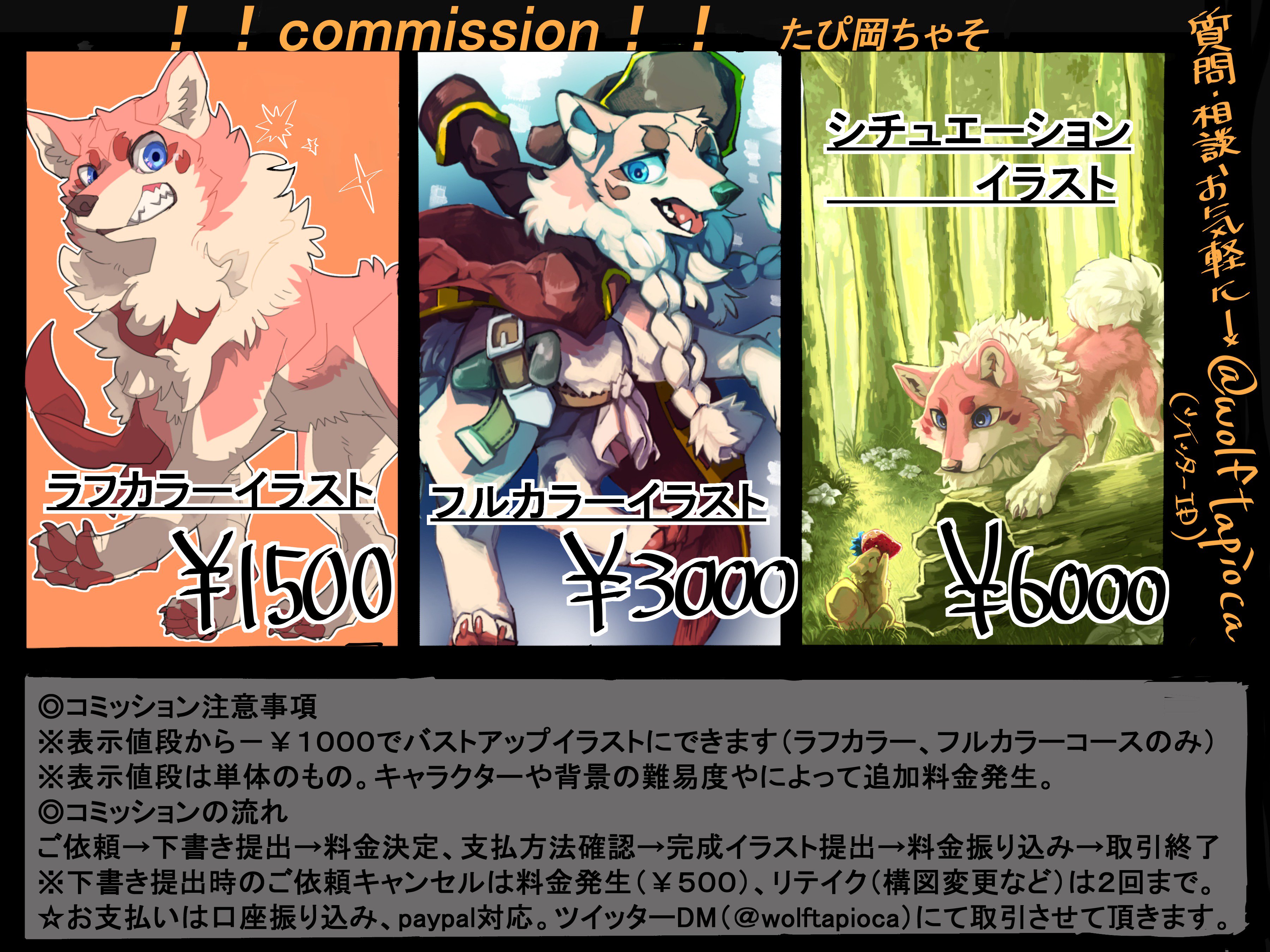 コミッションについて Twitter
