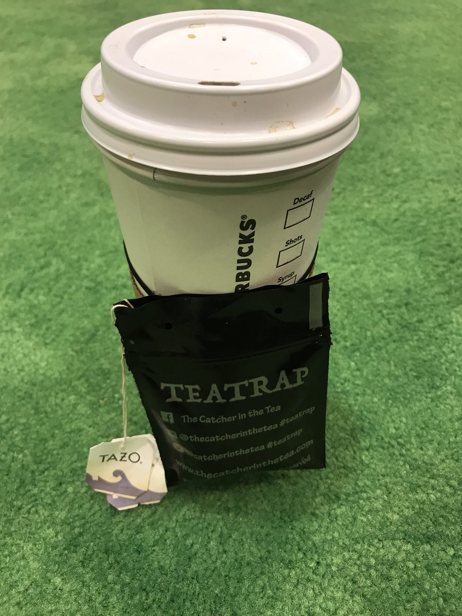 catcherinthetea's tweet photo. The only way to drink #starbucks is with a #teatrap - where else would those two teabags go? #NCTE2017 #starbuckstea https://t.co/cxoARkh28U
