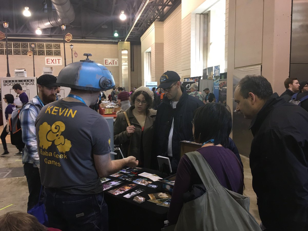 baba_geek's tweet photo. Sorry to all my friends who have stopped by the booth. Have been so busy it is hard to chat :) #PAXUnplugged #RobitRiddle https://t.co/zI0nAHHPm1