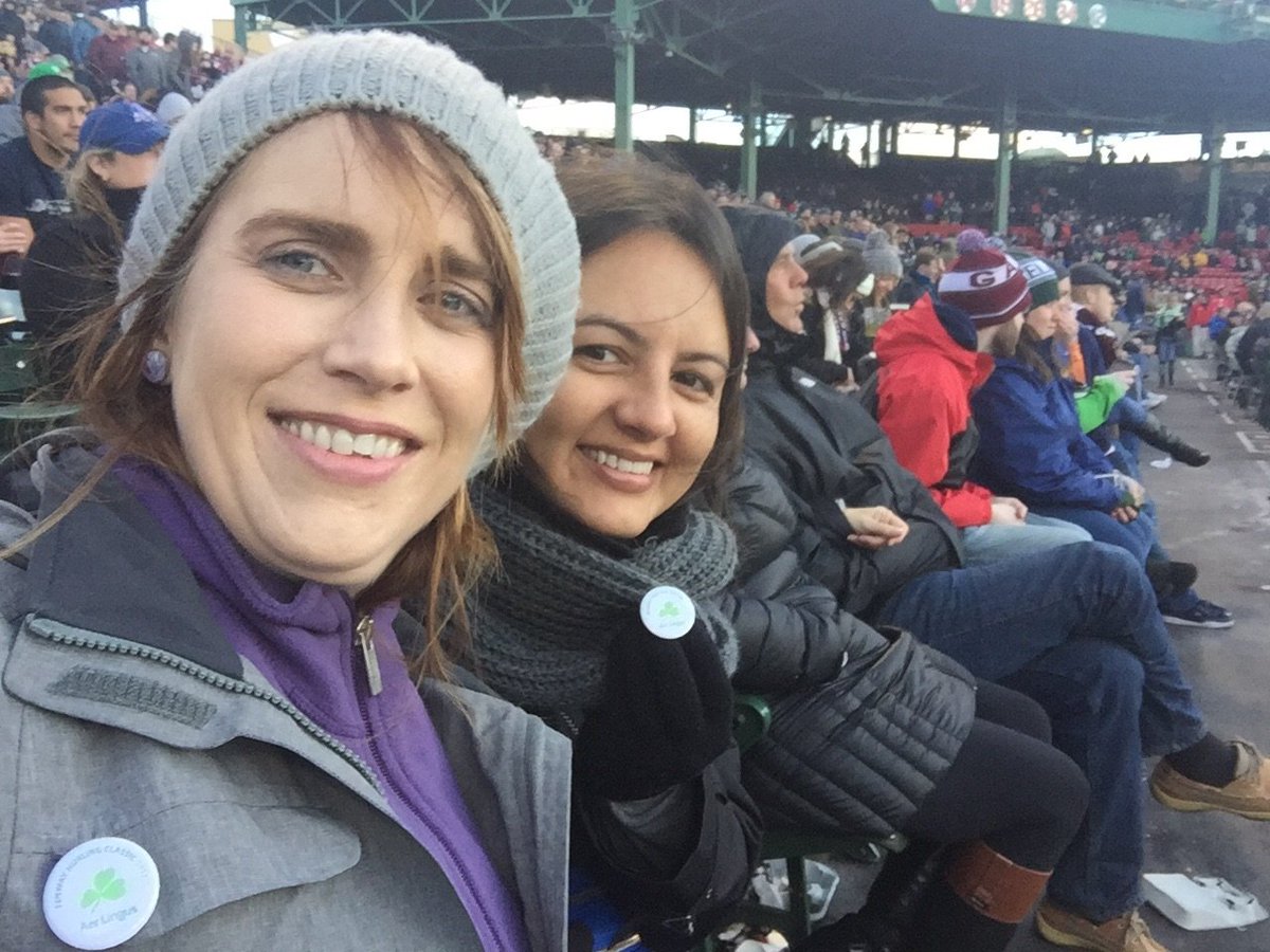 MargotWeldon's tweet photo. Hurling Classic @ Fenway Loge Box 124, Row AA, Seats 1&amp;2 #flyirish @AerLingus https://t.co/48Ff07IXhS