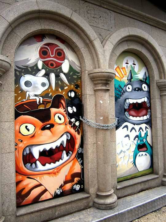 Mural dedicado a Studio Ghibli en Boiro (A Coruña) 😊