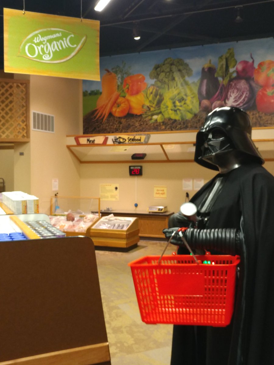 DJMadKidJedi's tweet photo. #LordVader #contemplates whether or not #buyingorganic is worth the price difference or not... @starwars #DarthVader @museumofplay @Wegmans #SithLord #DarkSide @501stLegion https://t.co/oOTMhaoiJM