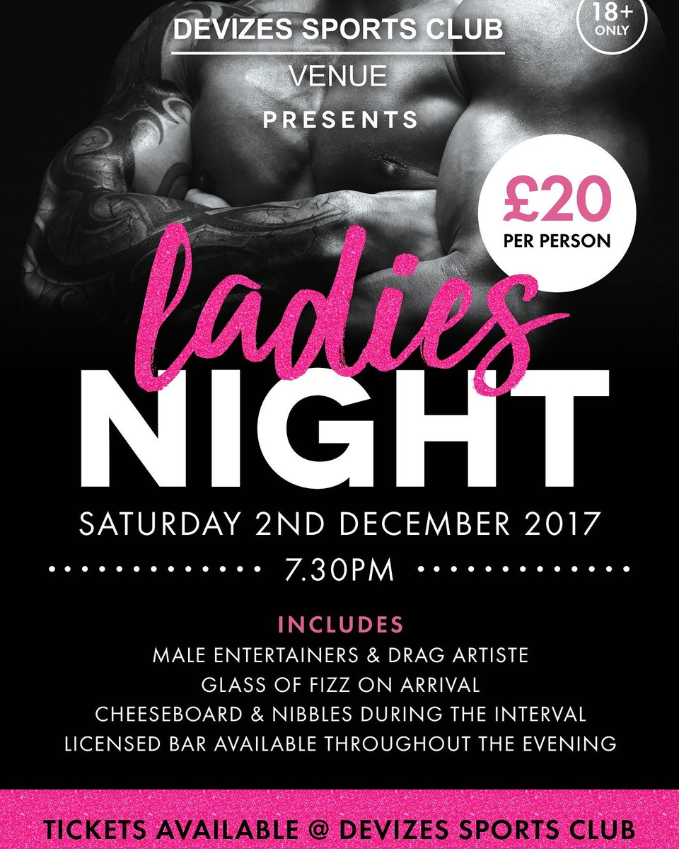 SCDevizes's tweet photo. Grab your tickets Ladies! Sure to be a great night.
#devizes #GirlsNightOut #Ladiesnight https://t.co/HimQxqEdf6