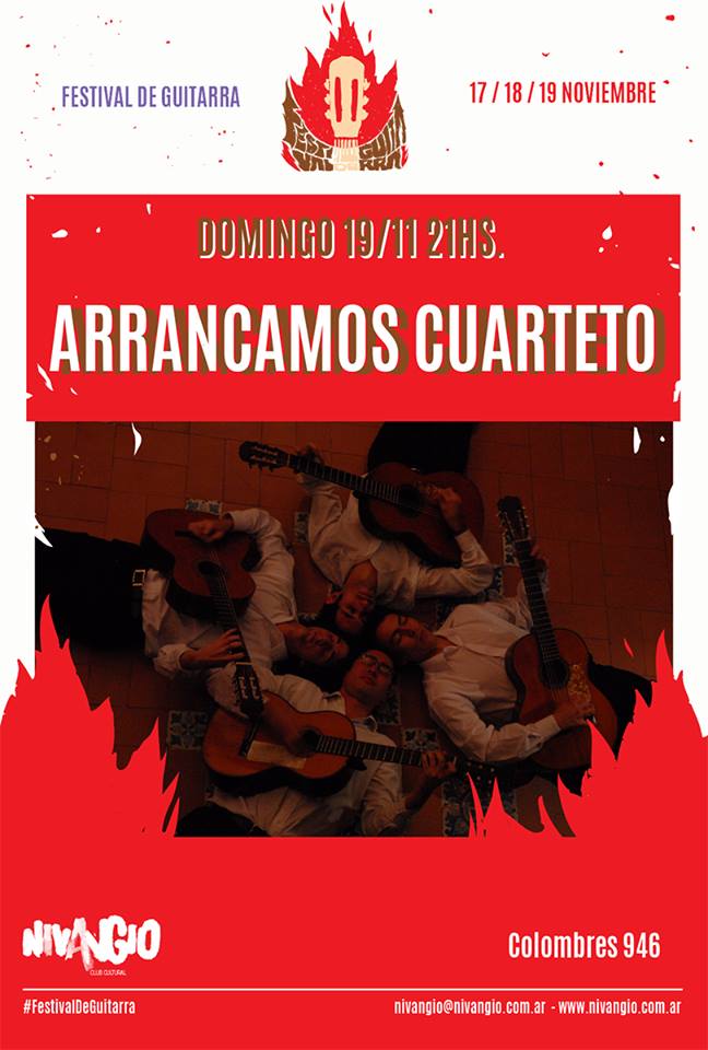 NivangioClub's tweet photo. #HOY desde las 20, último día del #FestivalDeGuitarra en Nivangio! ¡Que no te lo cuenten, venite! #Ceccoli, #Burucuá, #ArrancamosCuarteto #AdamTully y #FelipeTraine https://t.co/odaGbAxMms