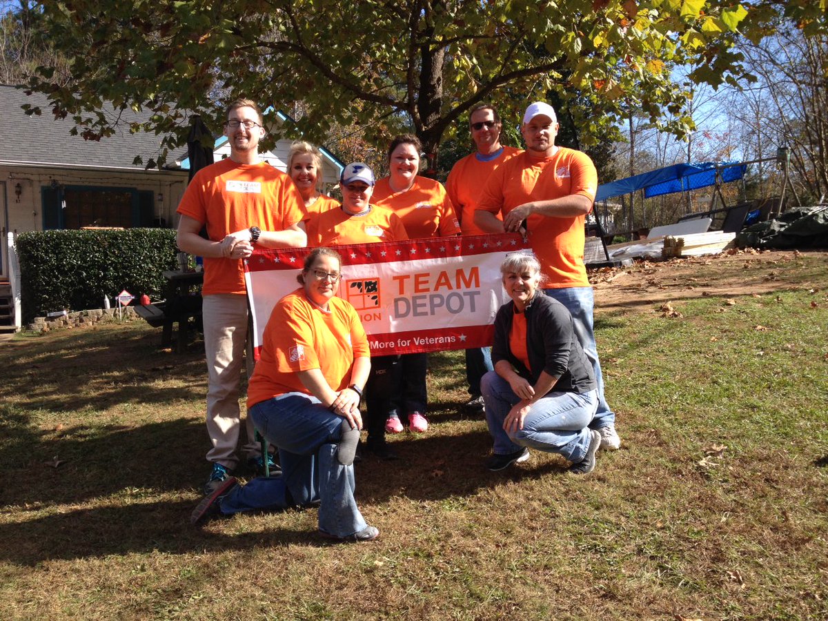 JessicaMitnaul's tweet photo. 0151 Team Depot success!  Doing more for veterans. A happy Mr. Griggs now has a new deck with new stairs and a special dog door, as well as new Stony Oak Grey Luxury Vinyl Tile flooring! Shout out to the Captain, Gail Walker, for making it happen. #armyofone https://t.co/RyGyzR2kdN
