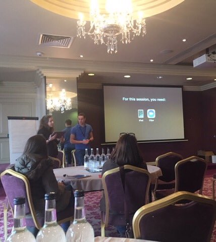DouglasSt_CCFET's tweet photo. @MirCWalsh #ADE workshop #CreatingwithClips #Apple RTC Regional Forum Bristol.Also attending Redmond Jennings DP @stjohnscentral1 @RTCCork https://t.co/SOYP1lUsCL