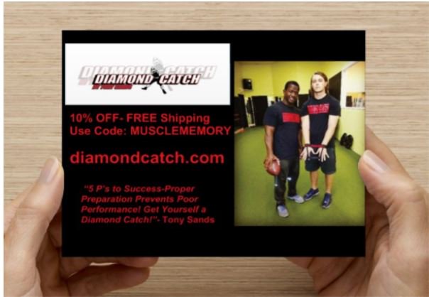 DiamondCatch's tweet photo. @PalBuffalo Diamond Catch by Tony Sands available at a special rate! $19.95 + s/h. Visit https://t.co/hMjdukeMsf today! 10% off using code musclememory #proresults #training #football https://t.co/ygdEZyoNbr