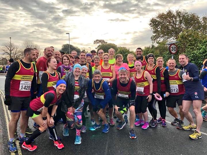 farehamrunning's tweet photo. Just a few of the many Crusaders at the Gosport Half today @gosportrr. Thanks for such and amazing event as usual @UKRunChat #ukrunchat https://t.co/6g5rXW4pOd