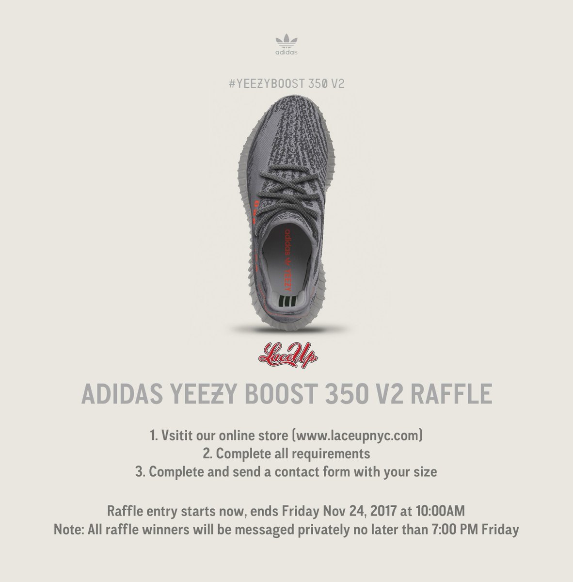 LaceUp_NYC's tweet photo. Yeezy Raffle Started
.
.
Follow the link "https://t.co/AyVTuHpqCO"
to see more information.
.
.
Good luck https://t.co/QTepNukL5b