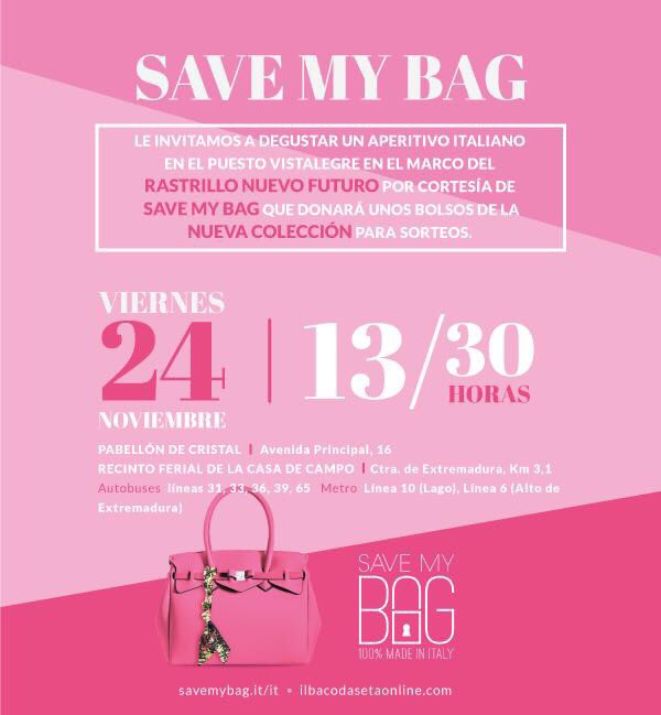 #Savemybag colabora con el rastrillo <a href="/NUEVOFUTURO/">NUEVO FUTURO</a> donando unos bolsos de su nueva colección! #savethedate viernes 24 de noviembre 🔝🗓