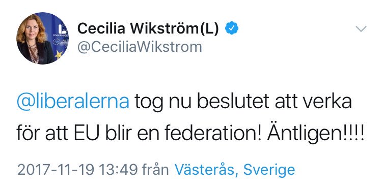 MickeK69's tweet photo. Liberalerna gör vad de kan för mer överstatlighet

Sverige som suverän nation ska upphöra

#svpol https://t.co/eRN1JVWBIH