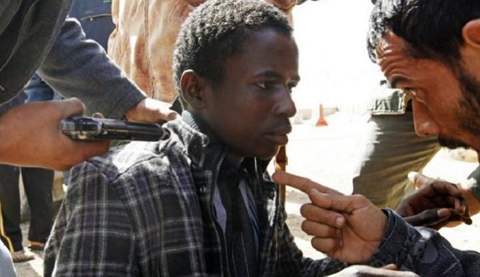 AfricaFactsZone's tweet photo. Libya has functional slave markets, where captured black migrants are referred to as "merchandises" and auctioned off by Libyan rebels for as little as $200. https://t.co/OxvjF26qg3