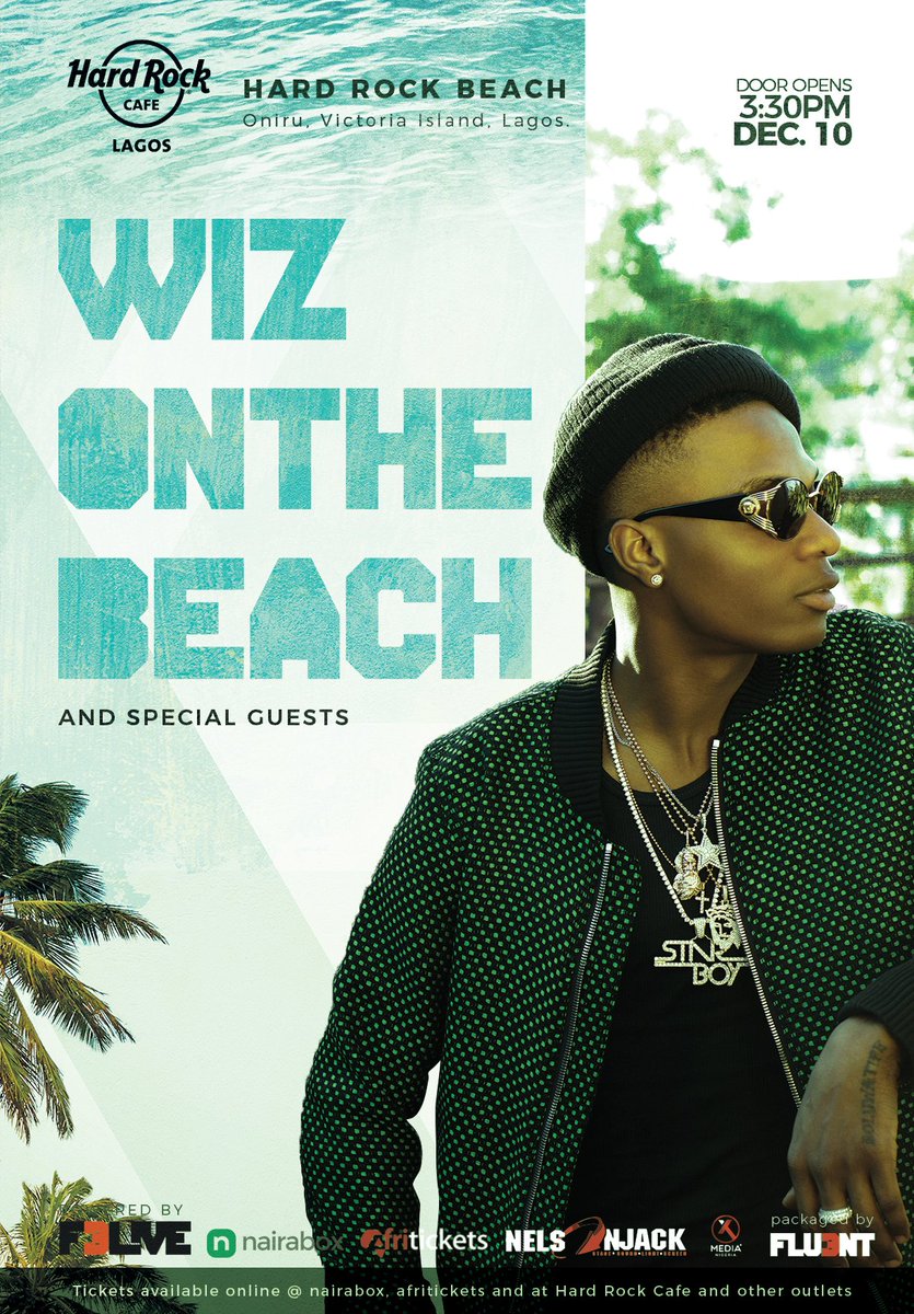 stuntglobal's tweet photo. It's official @wizkidayo would be live at the Biggest Beach Party in Nigeria at @hrclagos. Tickets details out soon. #OnTheBeachFest #HardRockCafeBeach #Dec10. Follow @onthebeachfest for more info.
Powered by Hard Rock Cafe (@hrclagos)
Packaged by F3LIVE (@weareflu3nt). https://t.co/CVawpLAj9P