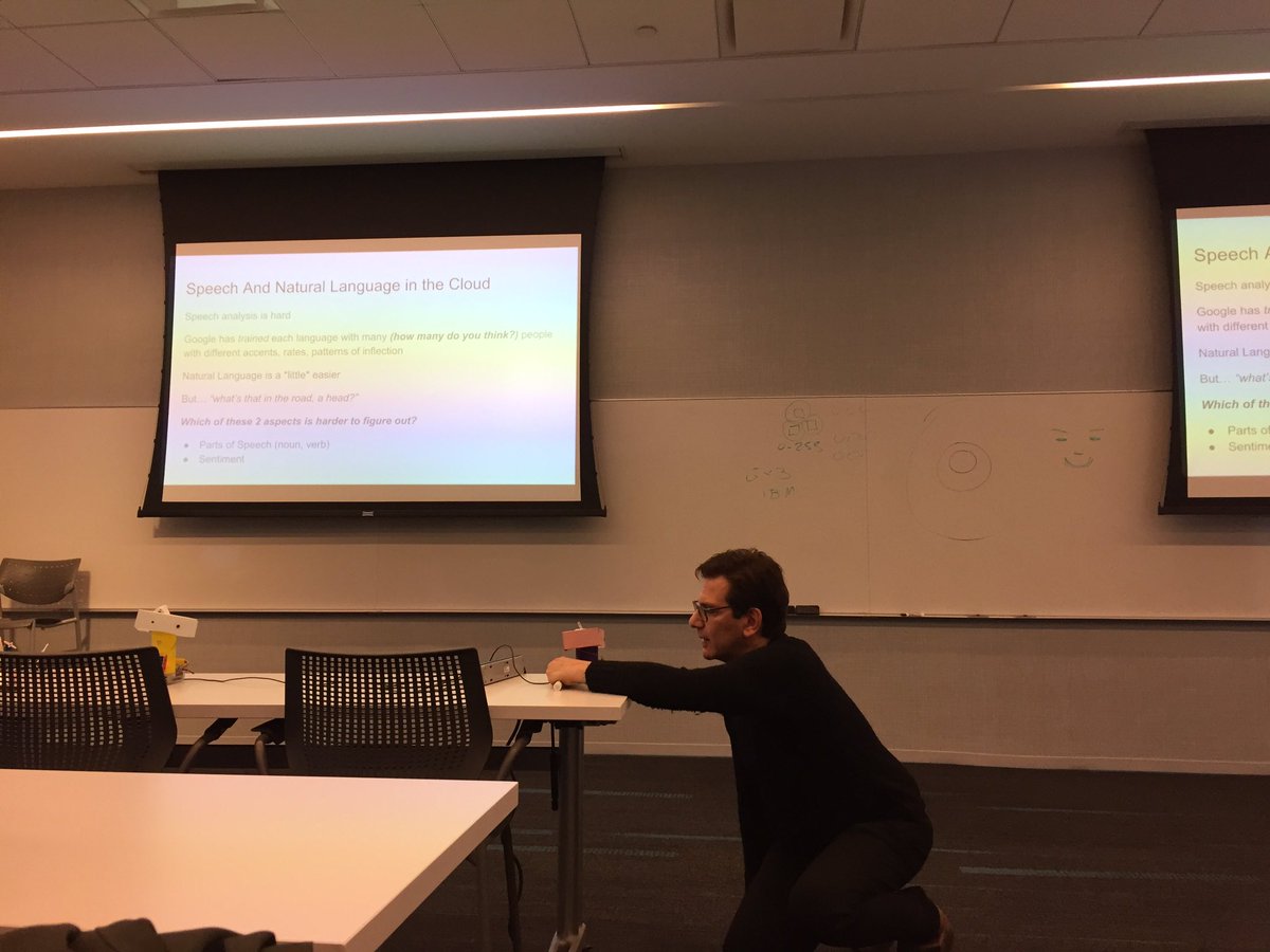 TeenTechNY's tweet photo. Raymond Blum demonstrating and explaining Ohgee, the physical avatar of "The Cloud" @UNISNYC @Google  #ttny2017 https://t.co/1OOZU1Hg37