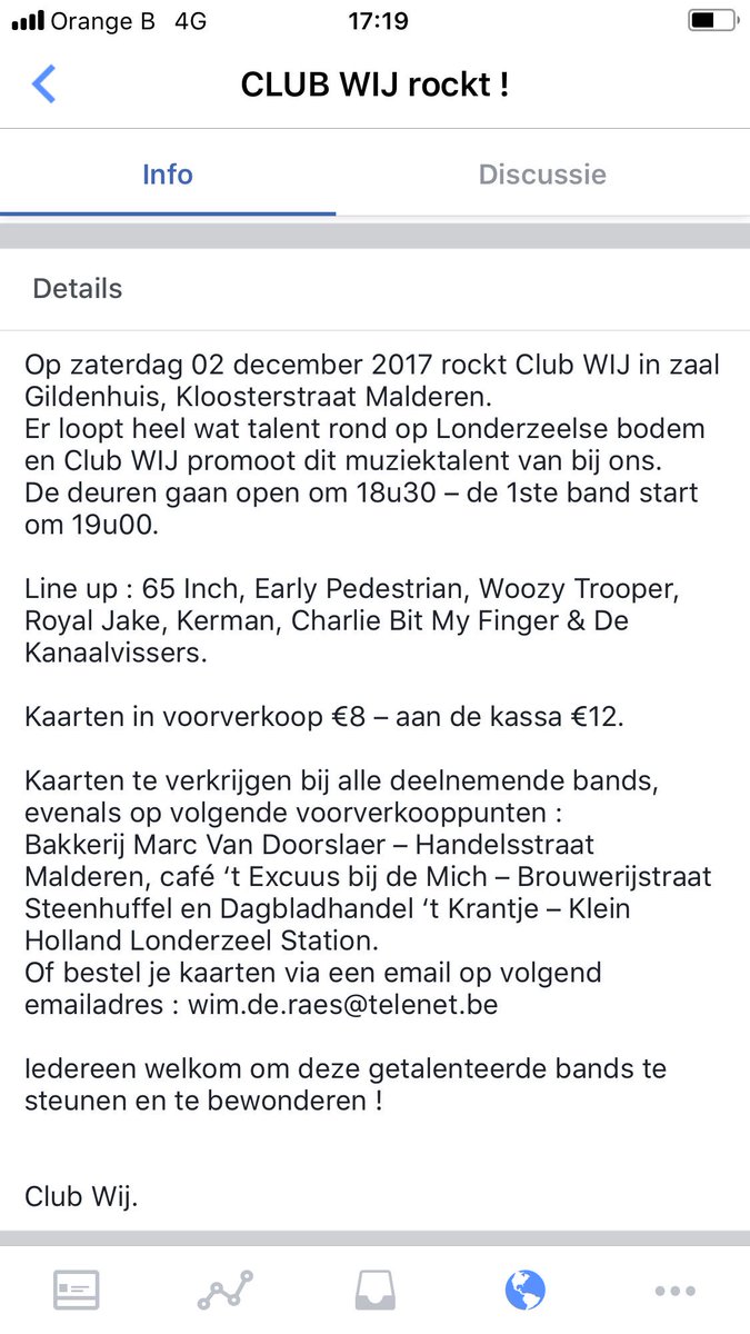 Next up! We’re on at 22h30. Tickets for sale, ask any bandmember 🤨