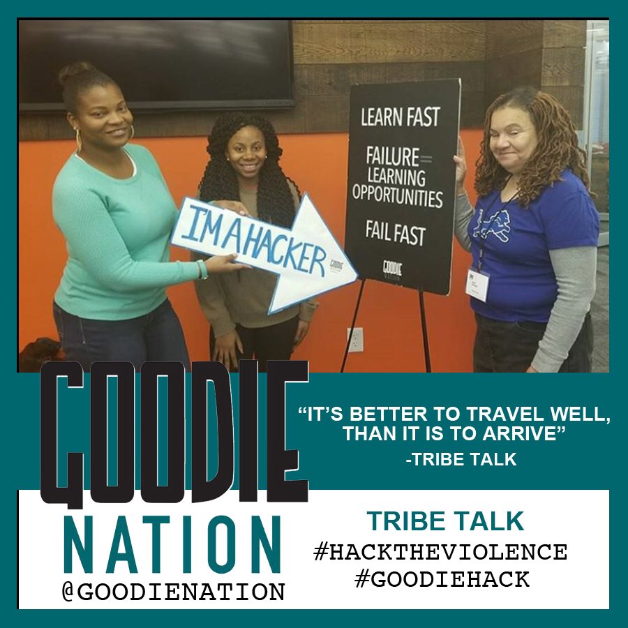 goodienation's tweet photo. Hacker Talk - "It's better to travel well than it is to arrive" @_TribeTalk #goodiehack #hacktheviolence https://t.co/CfLDD2glxs