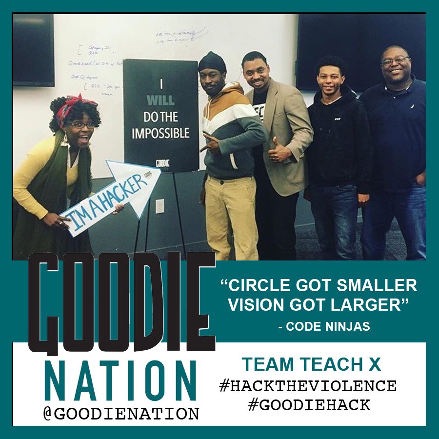 goodienation's tweet photo. Hacker Talk - "Circle got smaller, vision got larger" @GoTeachx #goodiehack #hacktheviolence https://t.co/ZNNgHynJBT