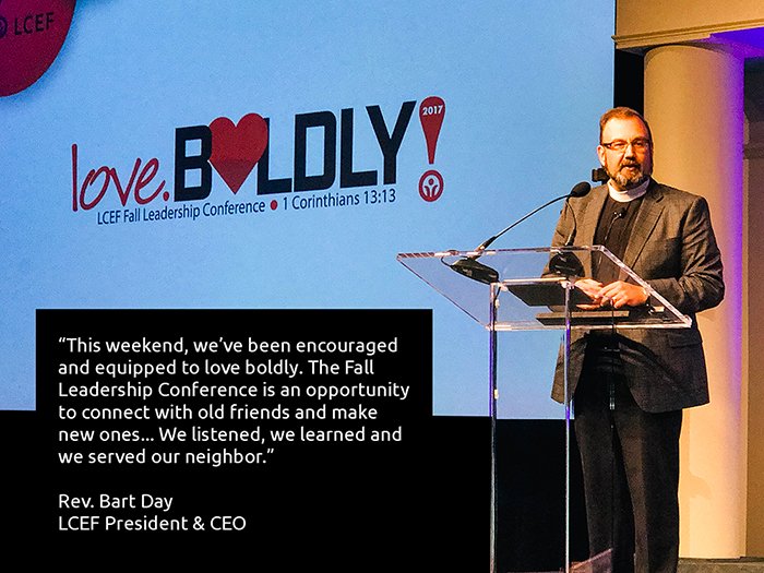 LCEF_'s tweet photo. LCEF President and CEO Rev. Bart Day reflects on the past three days of the Fall Conference in New Orleans. #FLC2017 #LoveBoldly https://t.co/iFY64MvCP4