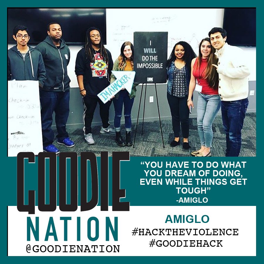 goodienation's tweet photo. Hacker Talk - "You have to do what you dream of doing even while things get tough!" @amigloapp #goodiehack #hacktheviolence https://t.co/75U4COWadt