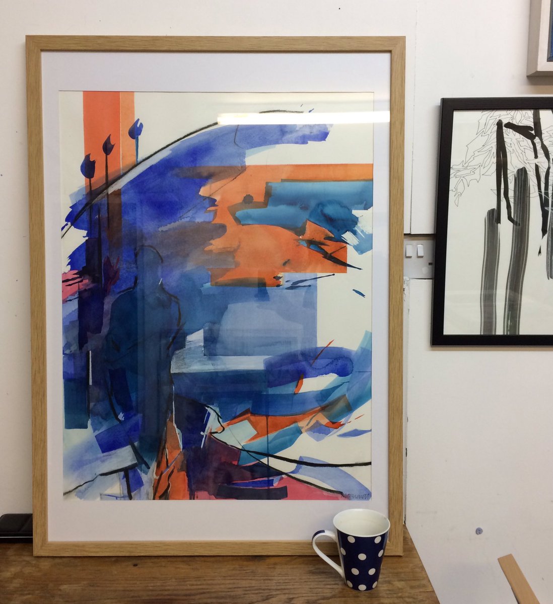 mayeverettart's tweet photo. Blue Wash, #watercolour on #archespaper, approx. 60x90cm, framed up ready for @artistshouses, @mewsartstudio opens next Saturday 11am https://t.co/8H4klC1Qge