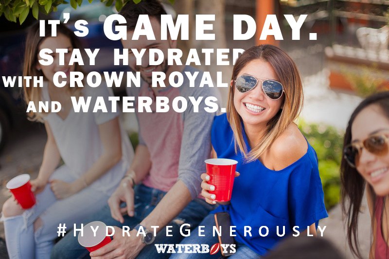WaterboysORG's tweet photo. Game time! Plenty of #football happening today, so don't forget to drink responsibly and #HydrateGenerously! Every time you use the hashtag, @CrownRoyal is donating $1 to the Waterboys mission of funding 32 wells!
-
#nfl #sundayfootball #gameday #beastmode #cleanwater #socialgood https://t.co/70yI49hTWG