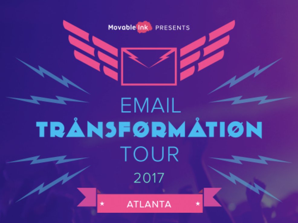 movableink's tweet photo. #EmailTransformation Tour is traveling to #ATL! Join us on Dec 7 for an evening filled w/all the content you need to maximize your email program, while networking w/the brightest local email and CRM marketers! Reserve your ticket today: https://t.co/ynNUi88G0J https://t.co/dPL93TI9HC