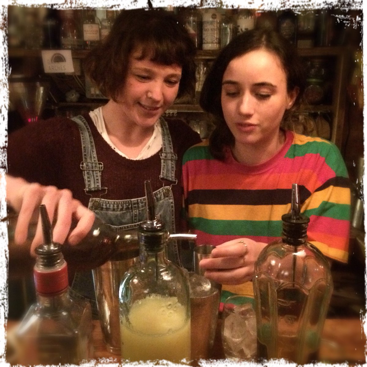 fossgatesocial's tweet image. Staff training.#cocktails #whisky #gin