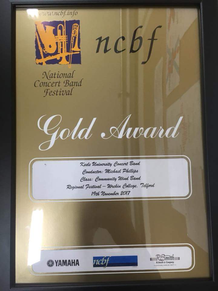 KeeleConcertBnd's tweet photo. Gold! #NCBF17 Well done all. https://t.co/Jsi4nXA65b