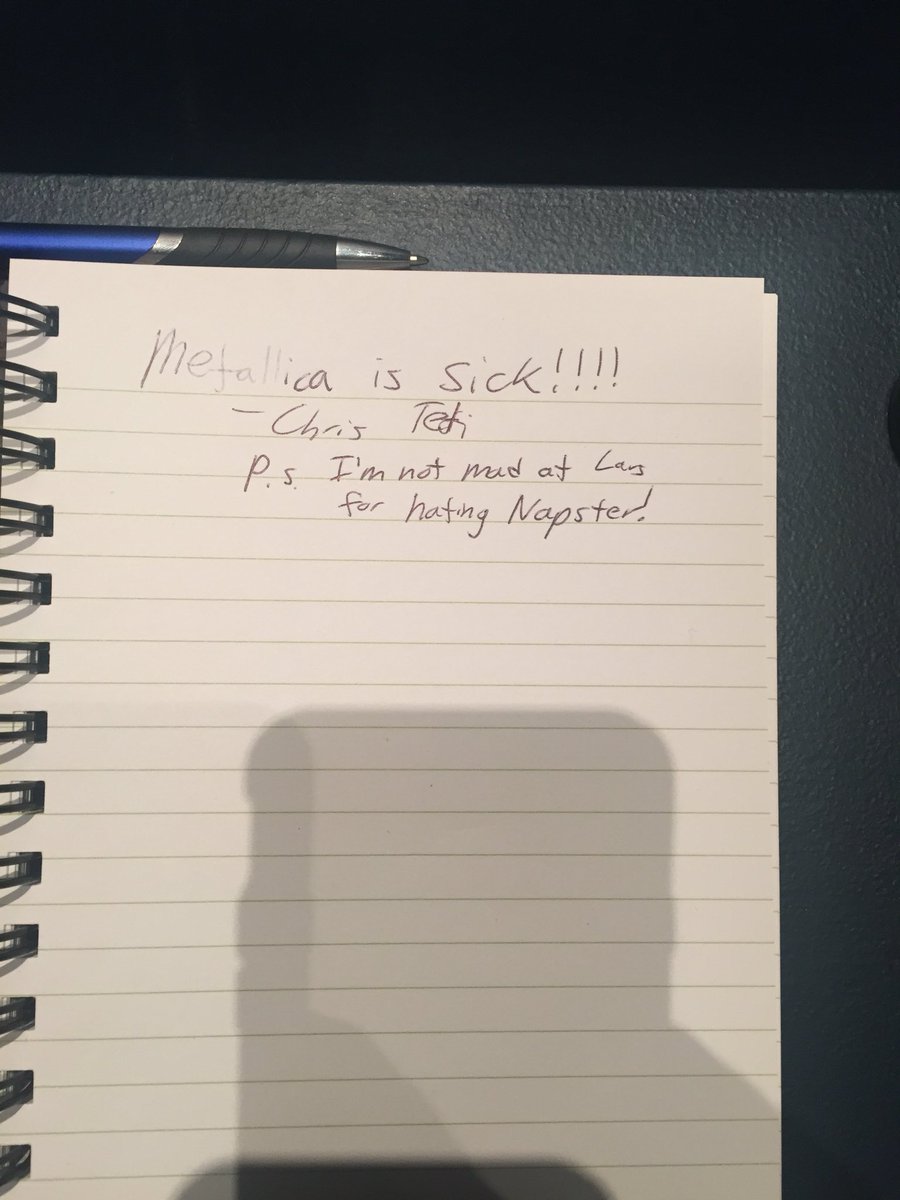 twiabp's tweet photo. Made sure to leave a note for @KirkHammett @Metallica at the #PEMhorror It’s Alive exhibit https://t.co/VeDRK3ZOHj