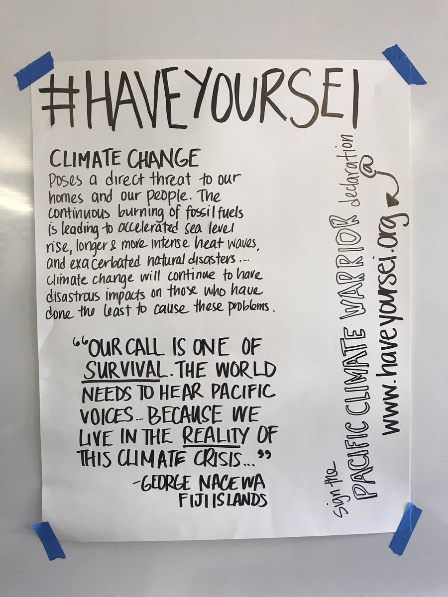 abigailawaiSOU's tweet photo. We need to move forward to change the situation of this climate crisis. We must come together to make sustainable changes for our islands. #haveyoursai #OSCC2017 https://t.co/Cw9MynQKoX