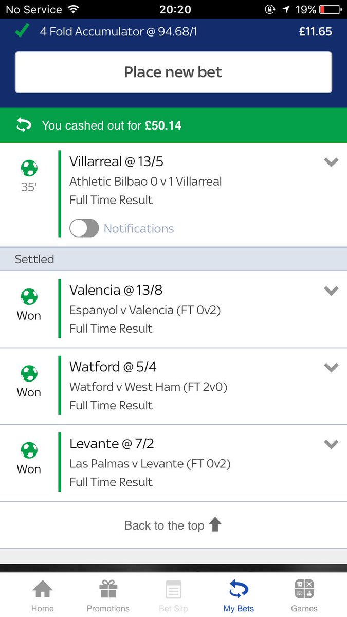 LukeJohnR's tweet photo. Cashed out before Levante scored #cashoutboost @SkyBet https://t.co/hfmM3pmD3o