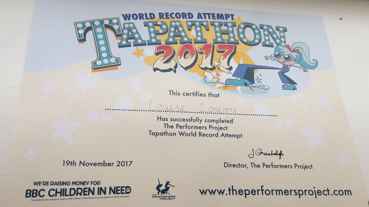 LouiseLowry7's tweet photo. #tapathon2017 #childreninneed2017 https://t.co/pWQdy2XiFo