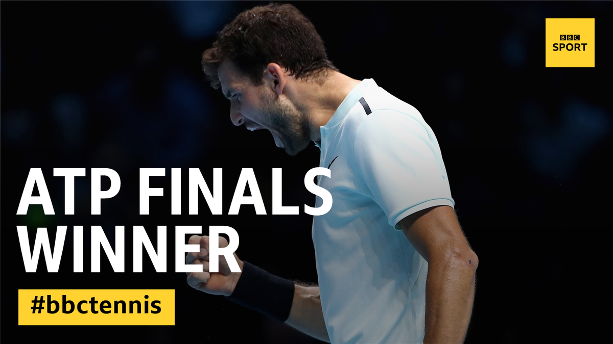 BBCSport's tweet photo. Grigor Dimitrov is the #ATPFinals champion! 🏆

What a match. 

He takes victory in the final 7-5, 4-6, 6-3. 

https://t.co/UAWokiFnn4 https://t.co/XM3aMpPHdr
