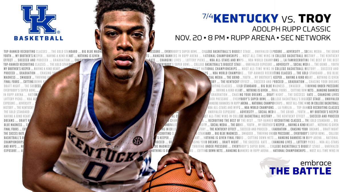 KentuckyMBB's tweet photo. Friday wasn't our best effort. @UKCoachCalipari is demanding better. Can we answer the bell tomorrow vs. Troy? 

Full preview: https://t.co/jZCa0GlWUJ https://t.co/hoyK76Csg0