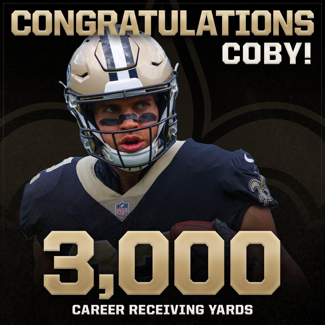 Congratulations to @Coby for hitting 3,000 career receiving yards!  #SaintsGameday | #WASvsNO https://t.co/43LDbsFJy3